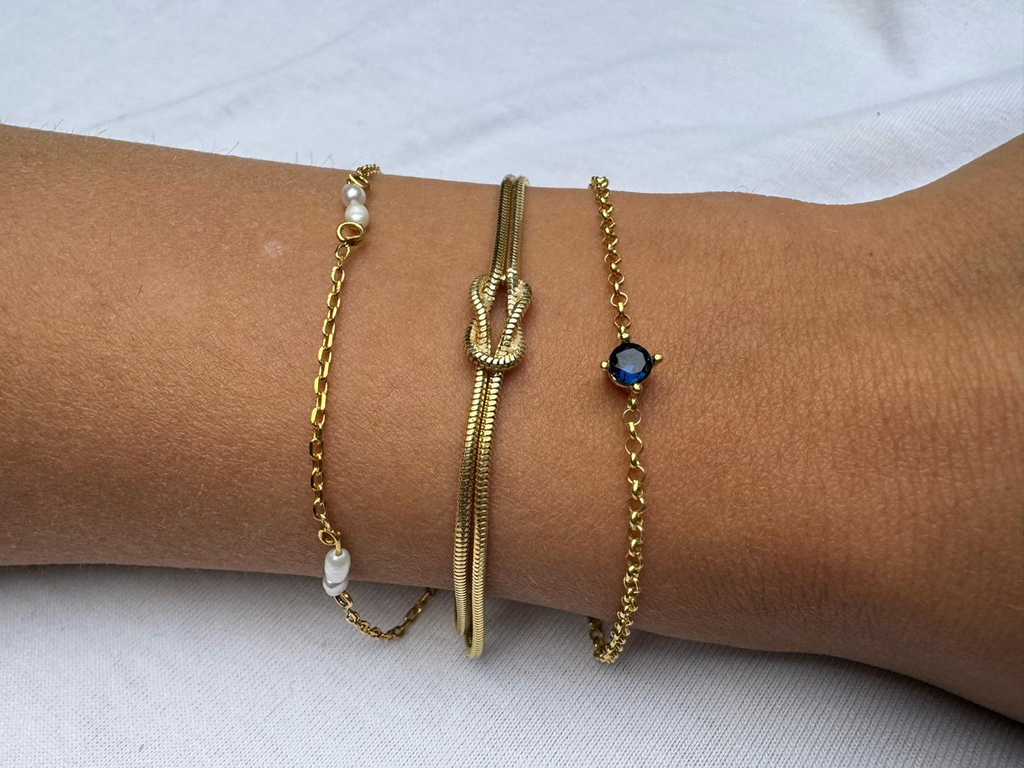 Triple Bracelet Set — Create Your Own Combo 925 Sterling Silver 14 K Gold Plated