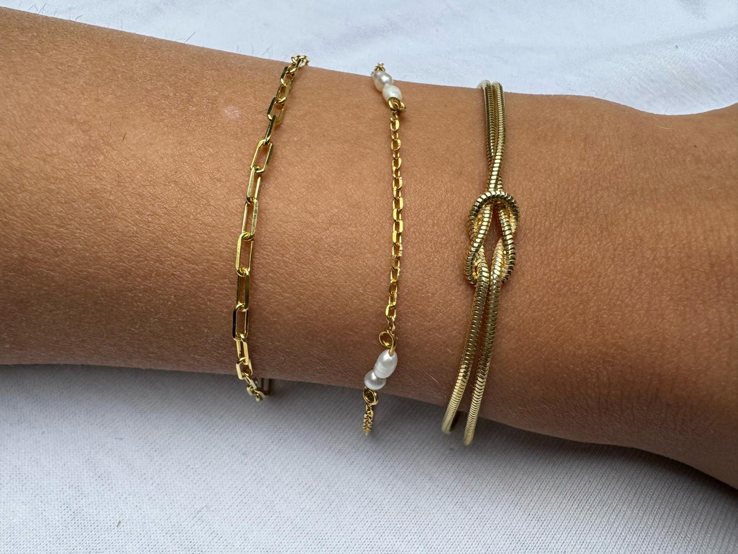 Triple Bracelet Set — Create Your Own Combo 925 Sterling Silver 14 K Gold Plated