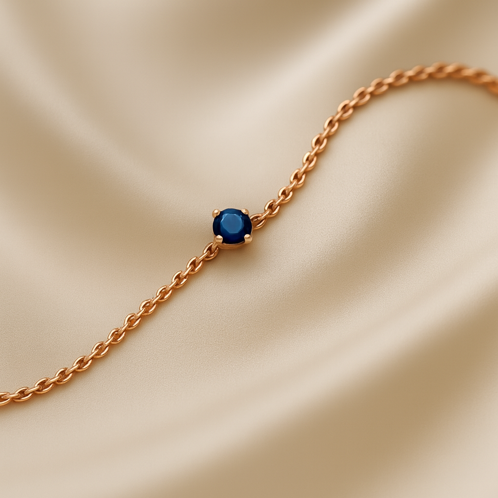 Birthstone Chain Bracelet | Permanent‑Look | 925 Sterling Silver Rose Gold
