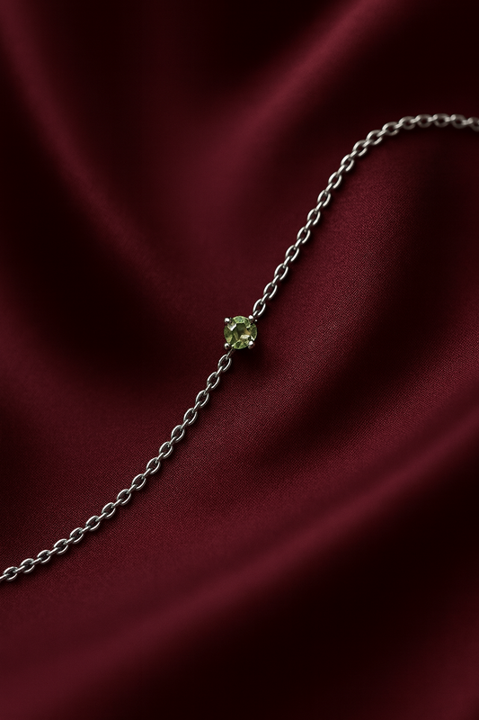 Birthstone Chain Bracelet | Permanent‑Look | 925 Sterling Silver (Silver)