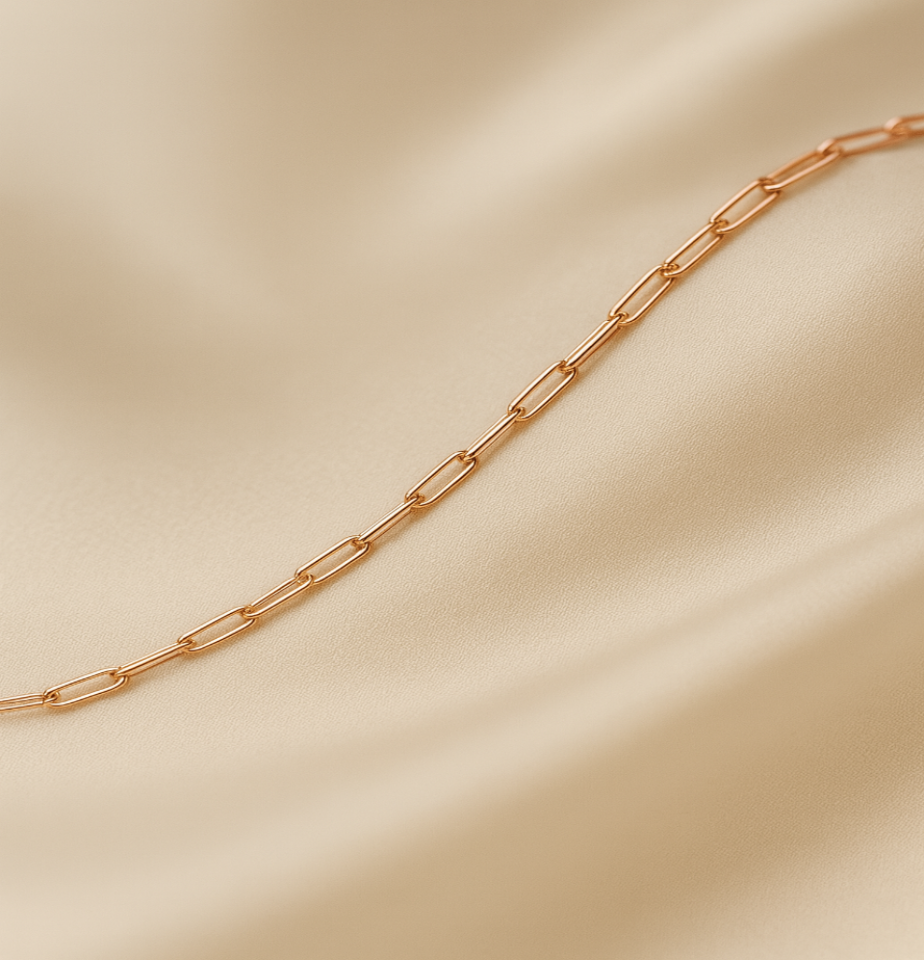 Paperclip Chain Bracelet | Permanent‑Look | 925 Sterling Silver  Rose Gold