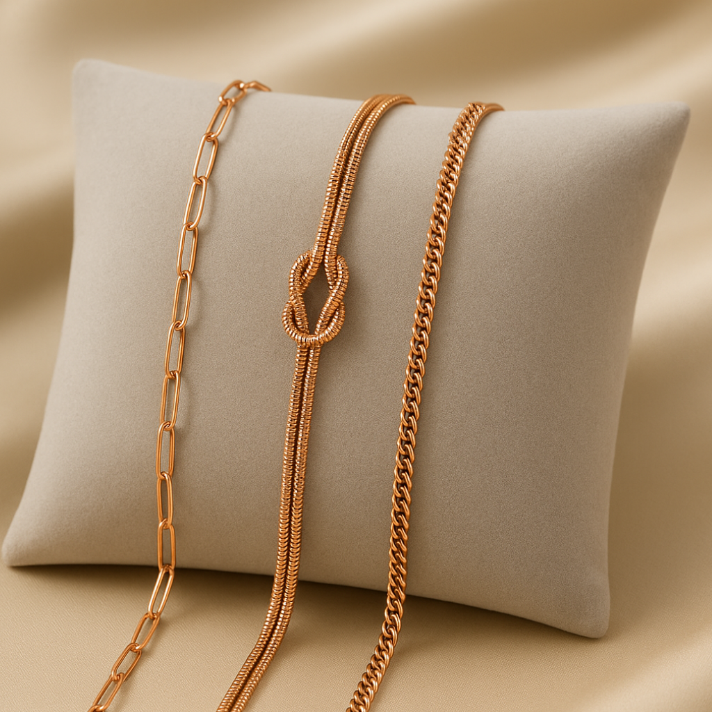 Triple Bracelet Set — Create Your Own Combo 925 Sterling Silver Rose Gold