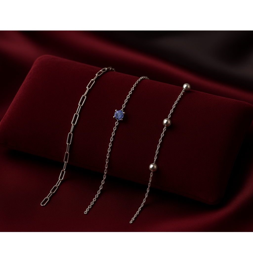 Triple Bracelet Set — Create Your Own Combo 925 Sterling Silver (Silver)
