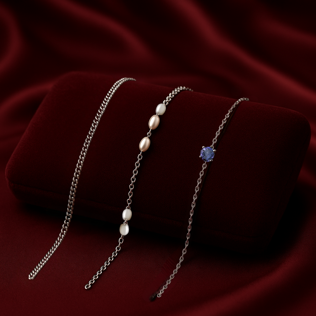 Triple Bracelet Set — Create Your Own Combo 925 Sterling Silver (Silver)