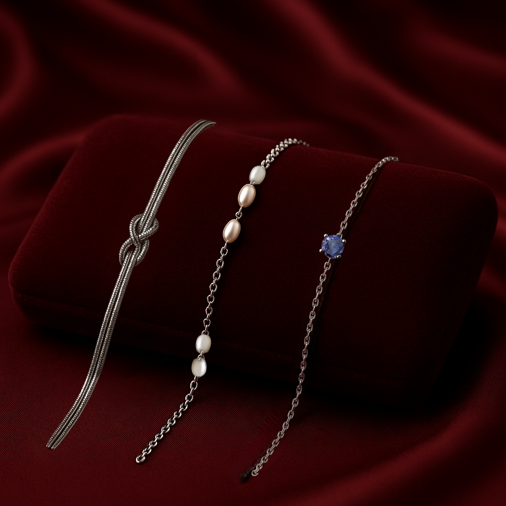 Triple Bracelet Set — Create Your Own Combo 925 Sterling Silver (Silver)