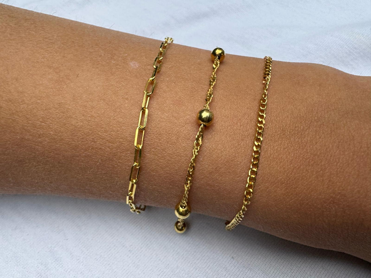 Triple Bracelet Set — Create Your Own Combo 925 Sterling Silver 14 K Gold Plated