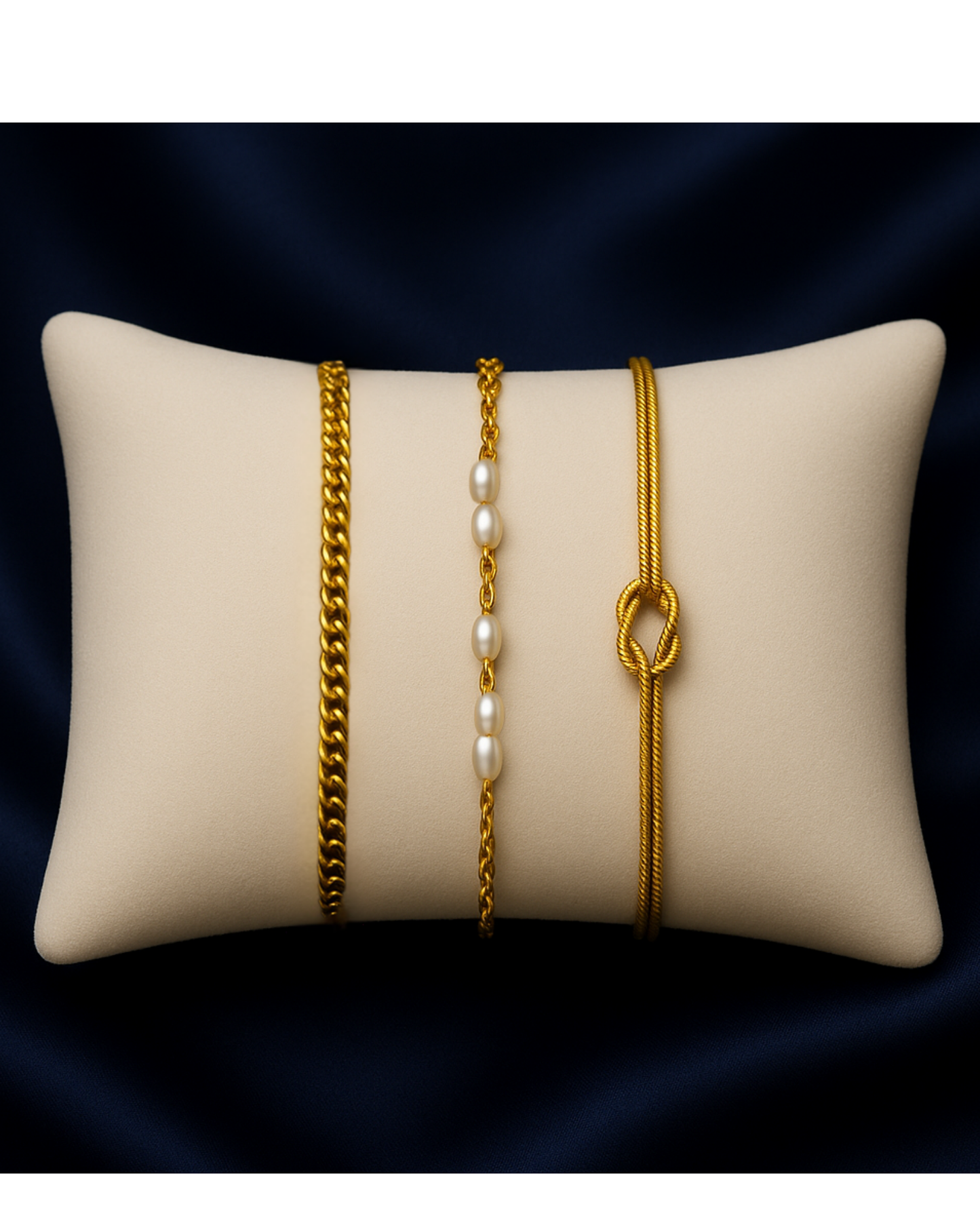 Triple Bracelet Set — Create Your Own Combo 925 Sterling Silver 14 K Gold Plated