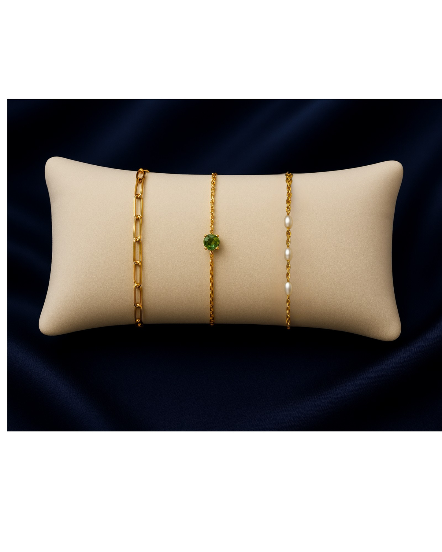 Triple Bracelet Set — Create Your Own Combo 925 Sterling Silver 14 K Gold Plated