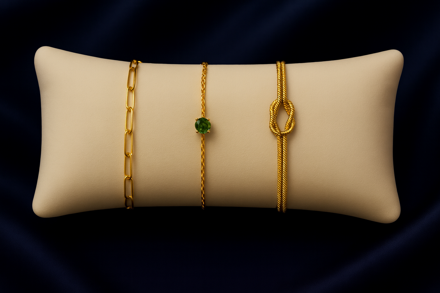 Triple Bracelet Set — Create Your Own Combo 925 Sterling Silver 14 K Gold Plated