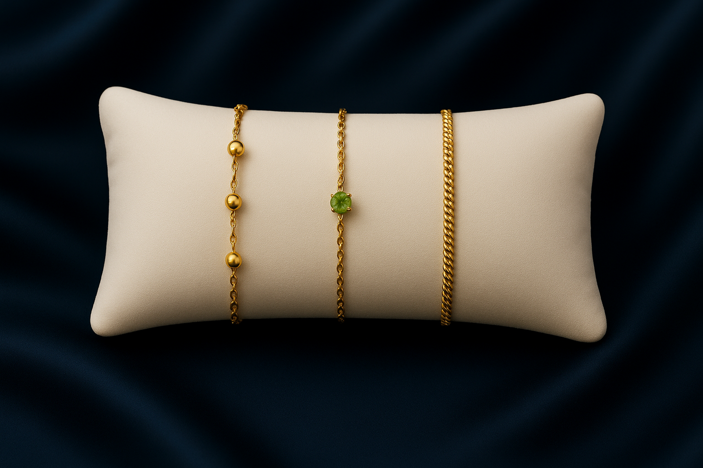 Triple Bracelet Set — Create Your Own Combo 925 Sterling Silver 14 K Gold Plated