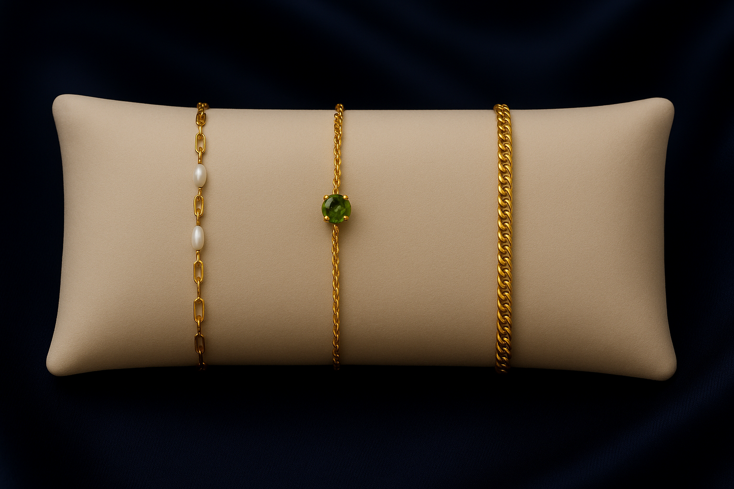 Triple Bracelet Set — Create Your Own Combo 925 Sterling Silver 14 K Gold Plated