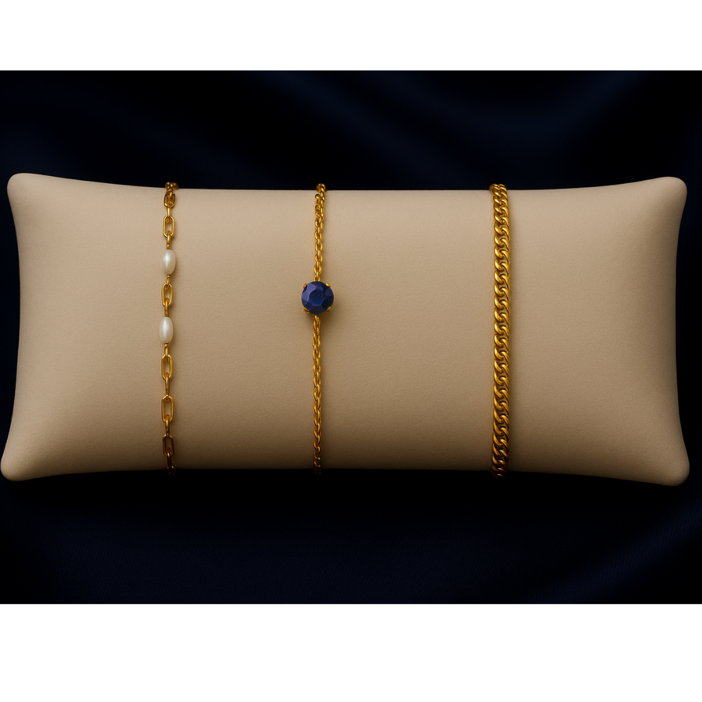 Triple Bracelet Set — Create Your Own Combo 925 Sterling Silver 14 K Gold Plated