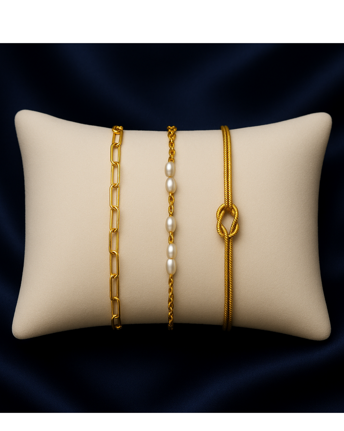 Triple Bracelet Set — Create Your Own Combo 925 Sterling Silver 14 K Gold Plated