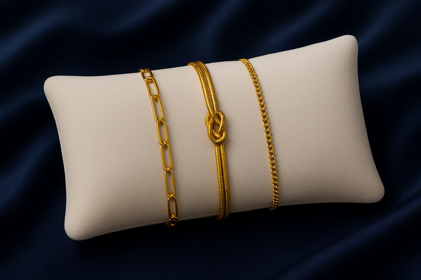 Triple Bracelet Set — Create Your Own Combo 925 Sterling Silver 14 K Gold Plated