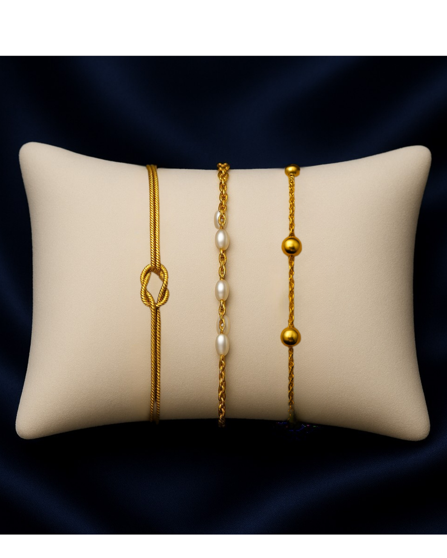 Triple Bracelet Set — Create Your Own Combo 925 Sterling Silver 14 K Gold Plated