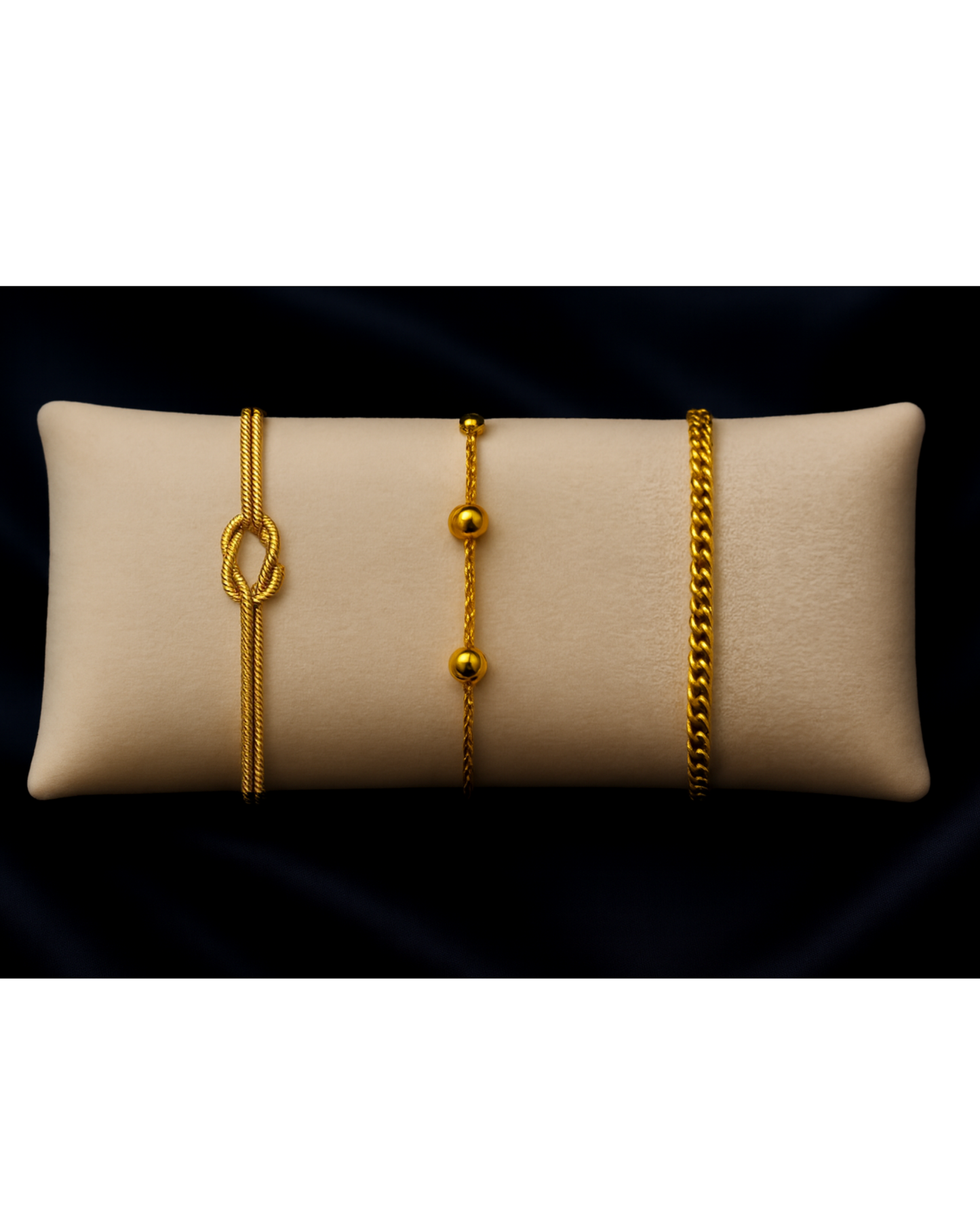 Triple Bracelet Set — Create Your Own Combo 925 Sterling Silver 14 K Gold Plated