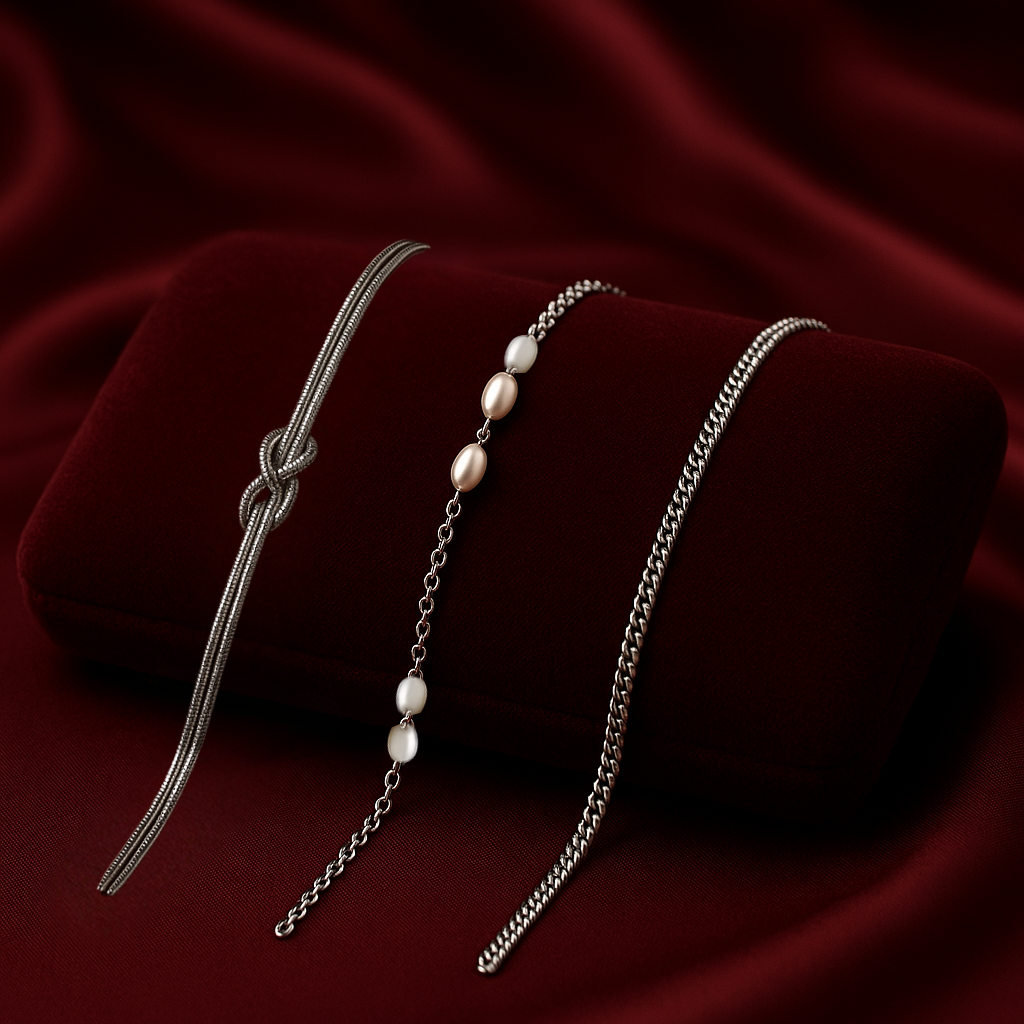 Triple Bracelet Set — Create Your Own Combo 925 Sterling Silver (Silver)