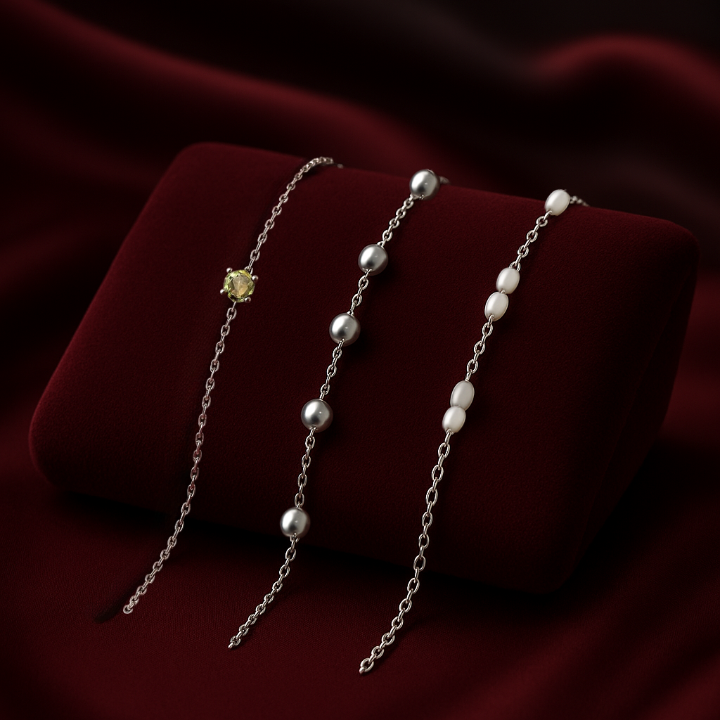 Triple Bracelet Set — Create Your Own Combo 925 Sterling Silver (Silver)