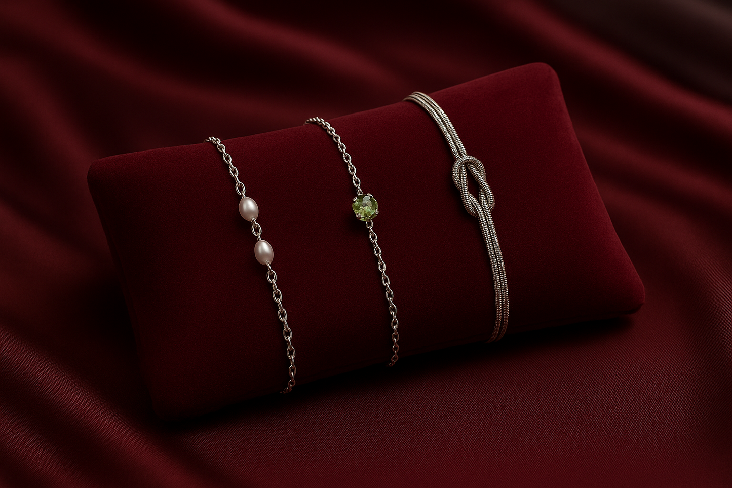 Triple Bracelet Set — Create Your Own Combo 925 Sterling Silver (Silver)