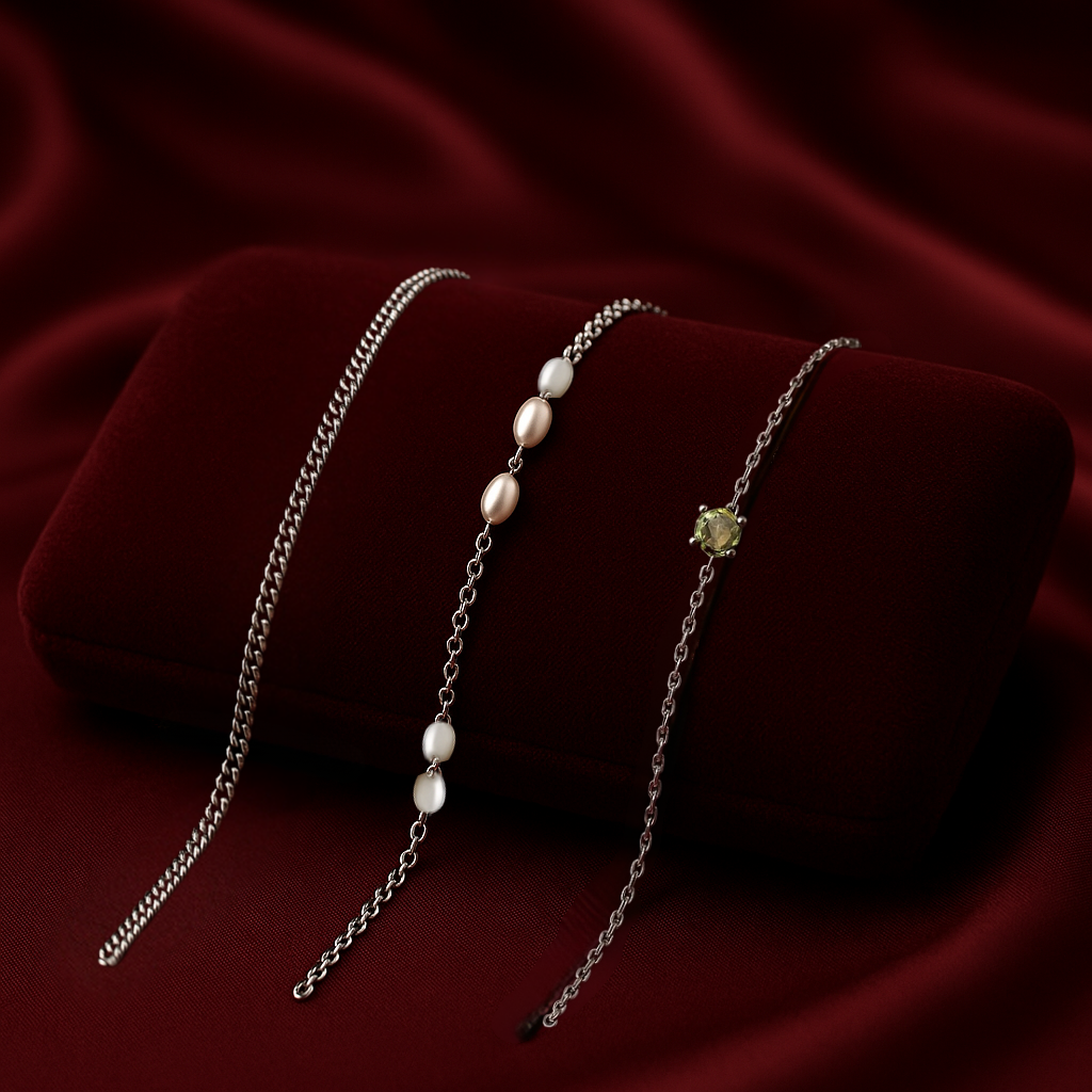 Triple Bracelet Set — Create Your Own Combo 925 Sterling Silver (Silver)