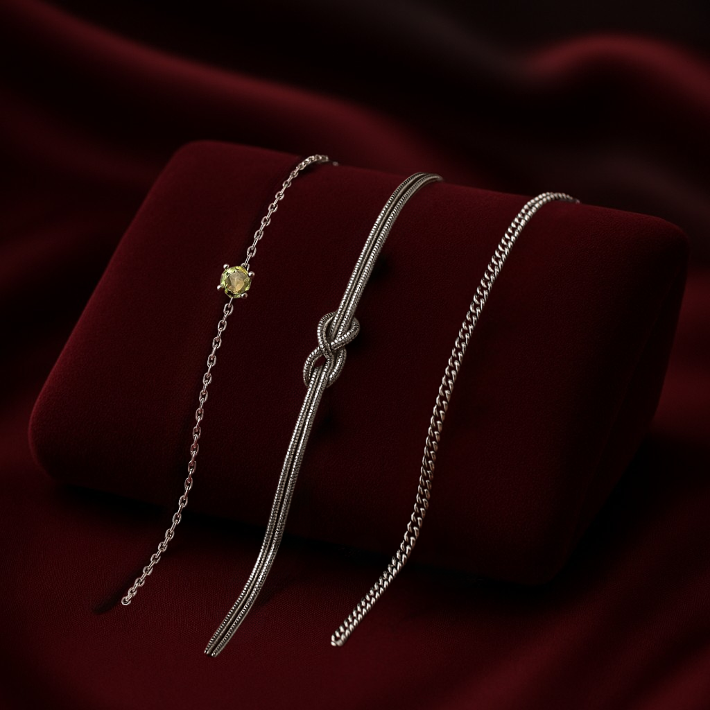 Triple Bracelet Set — Create Your Own Combo 925 Sterling Silver (Silver)