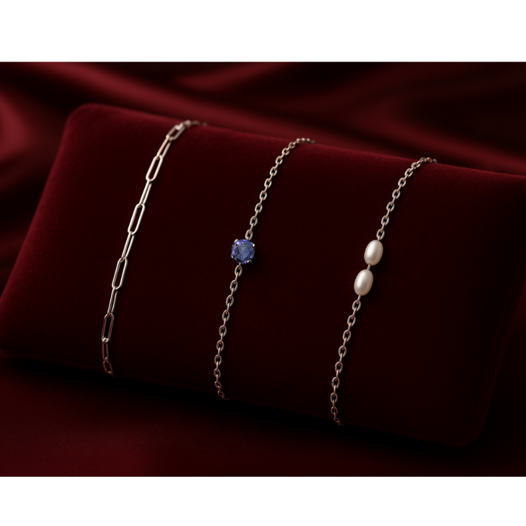 Triple Bracelet Set — Create Your Own Combo 925 Sterling Silver (Silver)