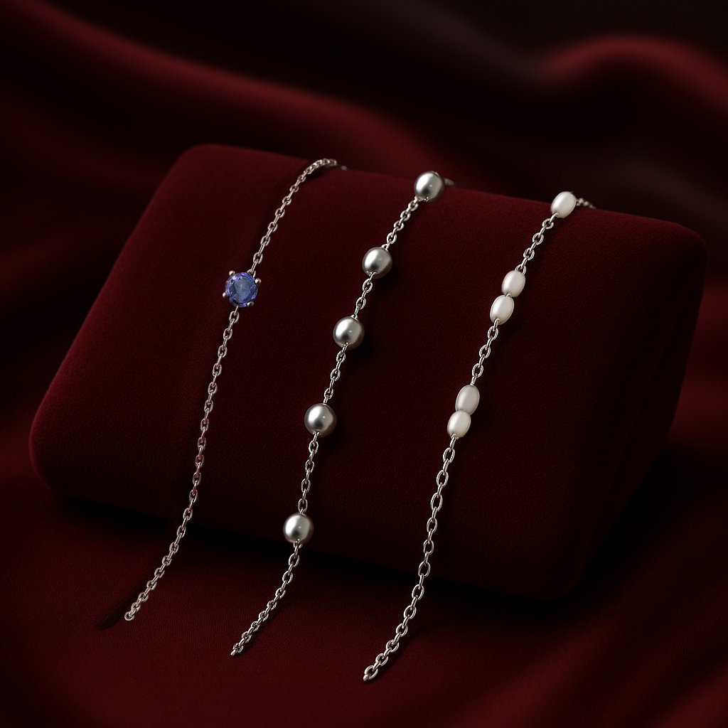 Triple Bracelet Set — Create Your Own Combo 925 Sterling Silver (Silver)