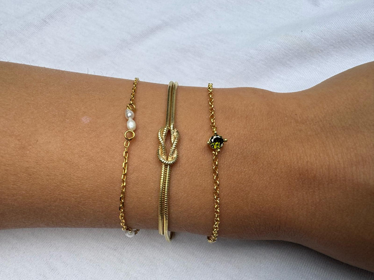 Triple Bracelet Set — Create Your Own Combo 925 Sterling Silver 14 K Gold Plated