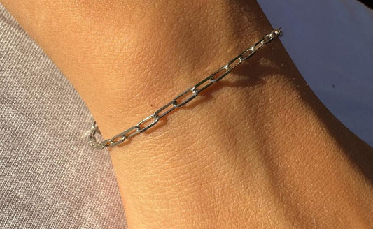 Paperclip Chain Bracelet | Permanent‑Look | 925 Sterling Silver (Silver)