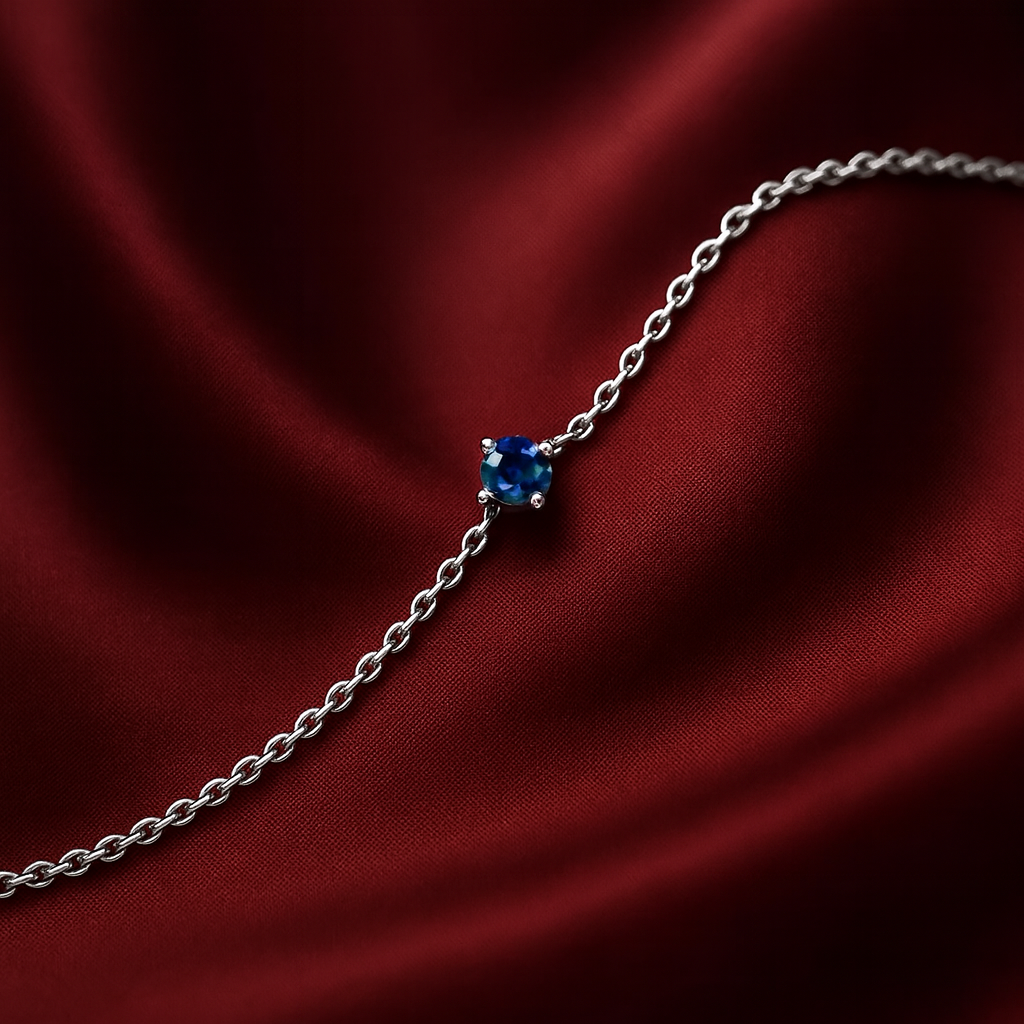Birthstone Chain Bracelet | Permanent‑Look | 925 Sterling Silver (Silver)