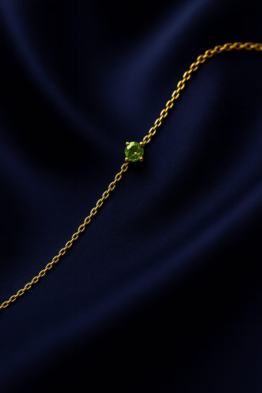 Birthstone Chain Bracelet | Permanent‑Look | 925 Sterling Silver 14 K Gold Plated