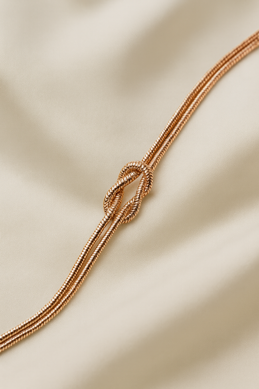 Double Snake Knot Bracelet | Permanent‑Look | 925 Sterling Silver  Rose Gold