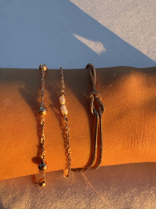 Triple Bracelet Set — Create Your Own Combo 925 Sterling Silver Rose Gold