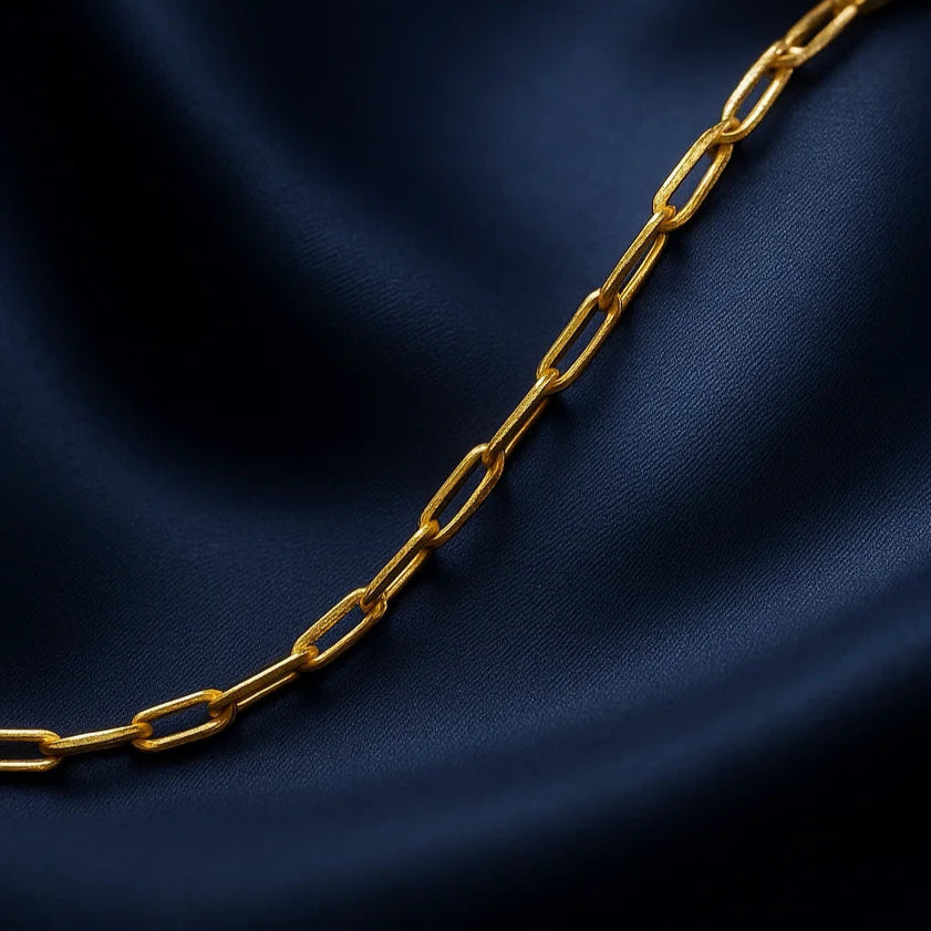 Paperclip Chain Bracelet | Permanent‑Look | 925 Sterling Silver  14 K Gold Plated