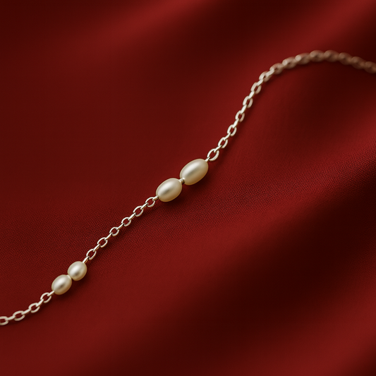 Pearl Chain Bracelet | Permanent‑Look | 925 Sterling Silver (Silver)