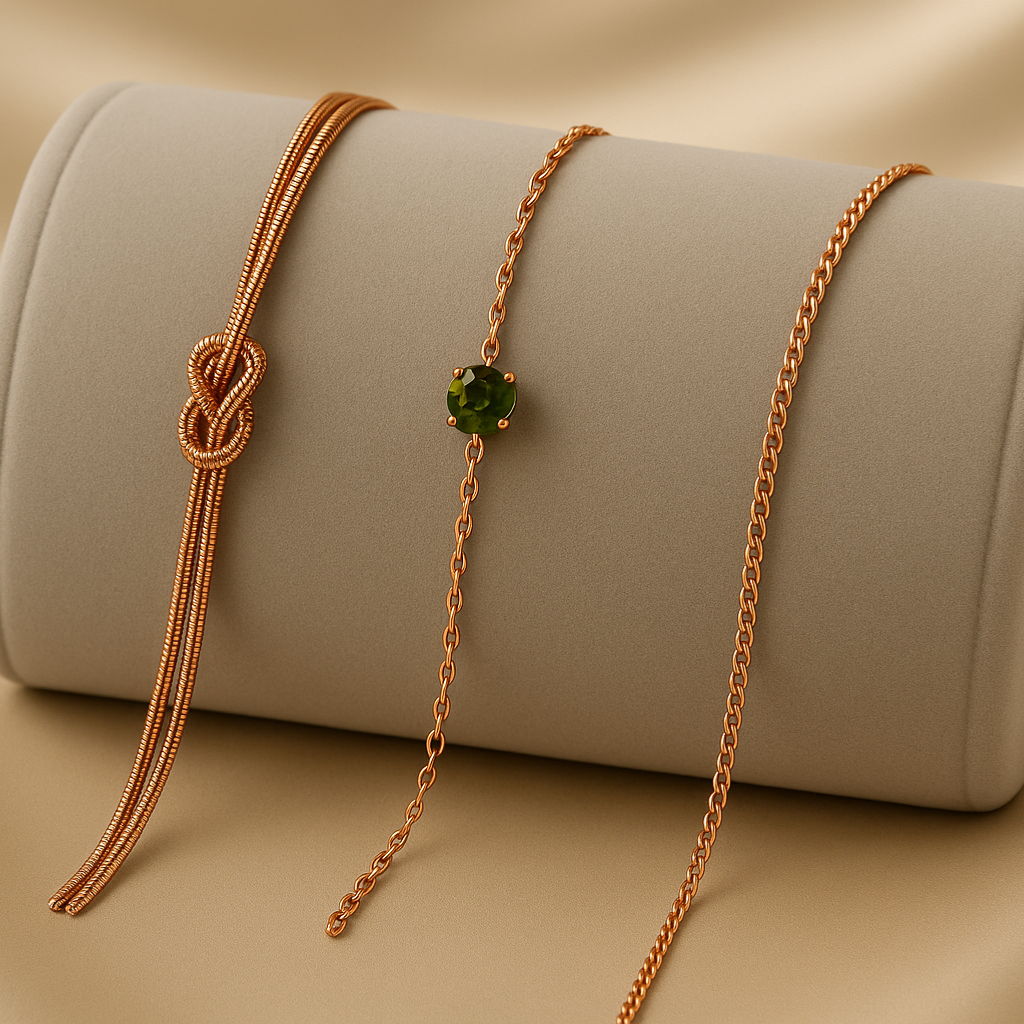 Triple Bracelet Set — Create Your Own Combo 925 Sterling Silver Rose Gold