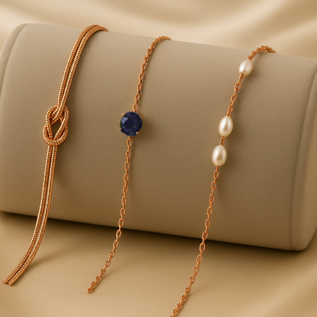 Triple Bracelet Set — Create Your Own Combo 925 Sterling Silver Rose Gold