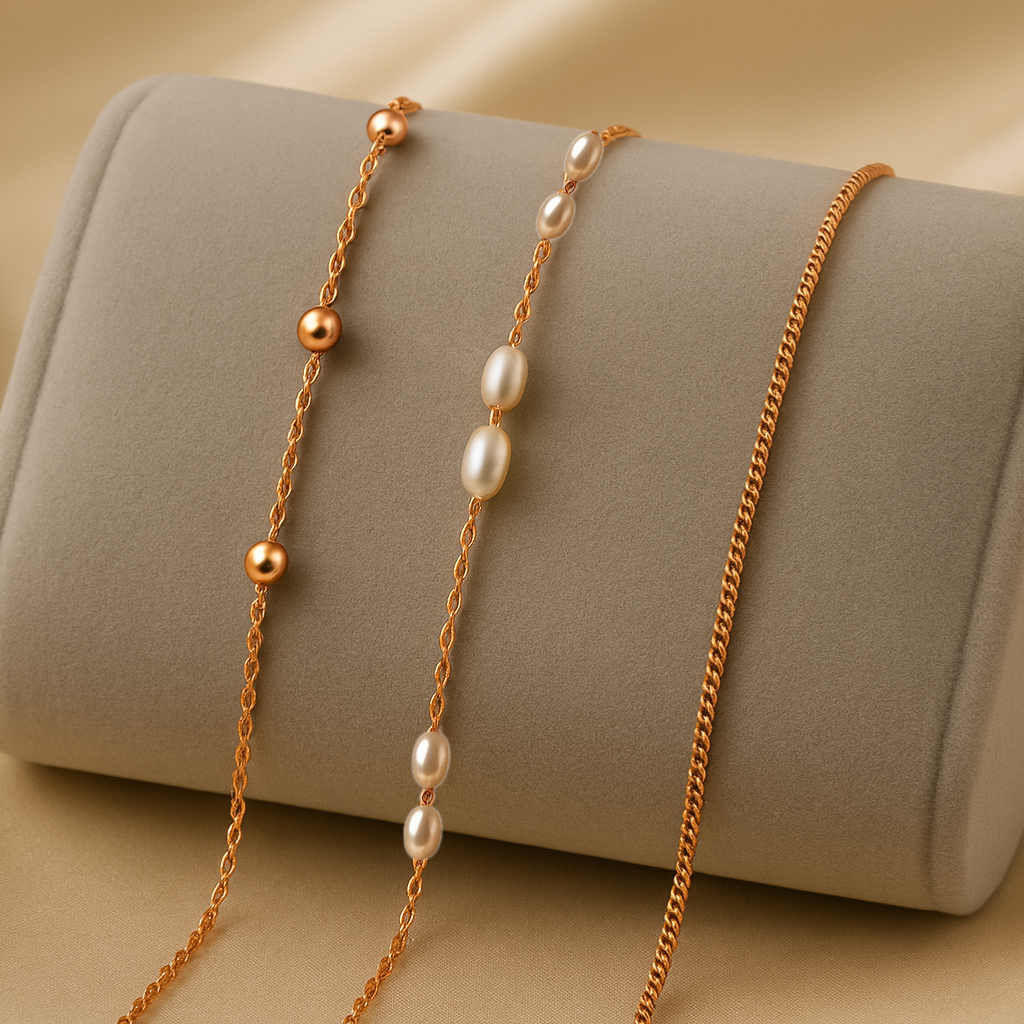 Triple Bracelet Set — Create Your Own Combo 925 Sterling Silver Rose Gold