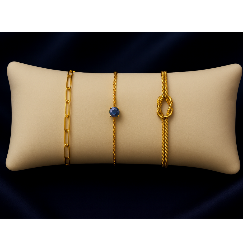 Triple Bracelet Set — Create Your Own Combo 925 Sterling Silver 14 K Gold Plated