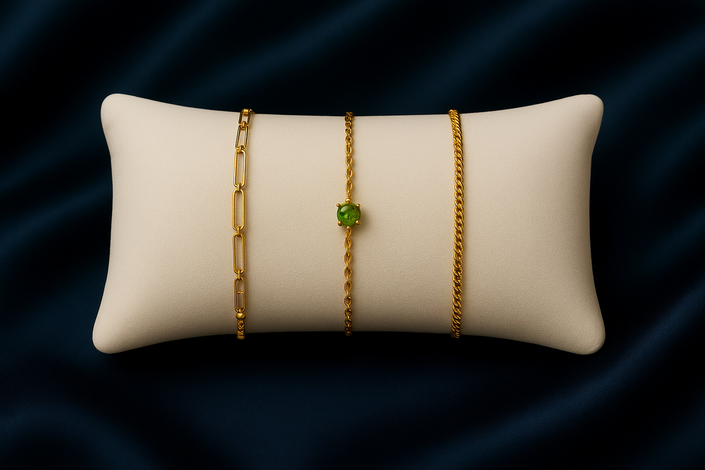 Triple Bracelet Set — Create Your Own Combo 925 Sterling Silver 14 K Gold Plated