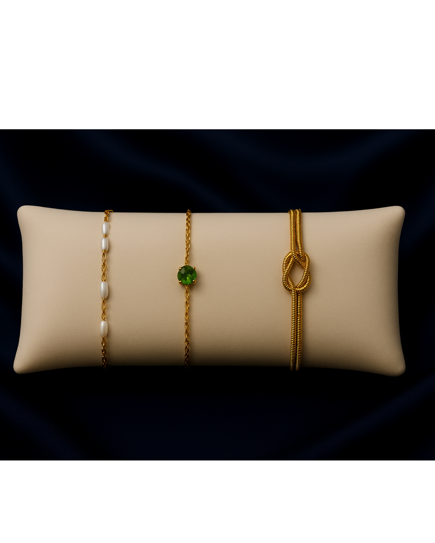 Triple Bracelet Set — Create Your Own Combo 925 Sterling Silver 14 K Gold Plated