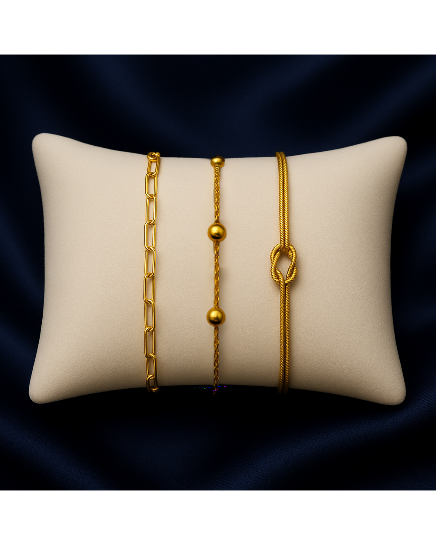 Triple Bracelet Set — Create Your Own Combo 925 Sterling Silver 14 K Gold Plated