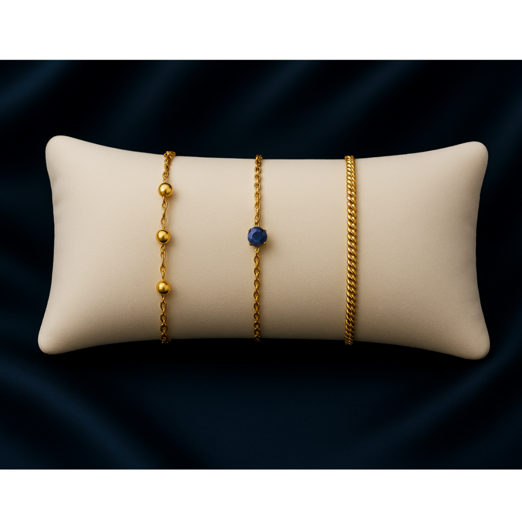 Triple Bracelet Set — Create Your Own Combo 925 Sterling Silver 14 K Gold Plated