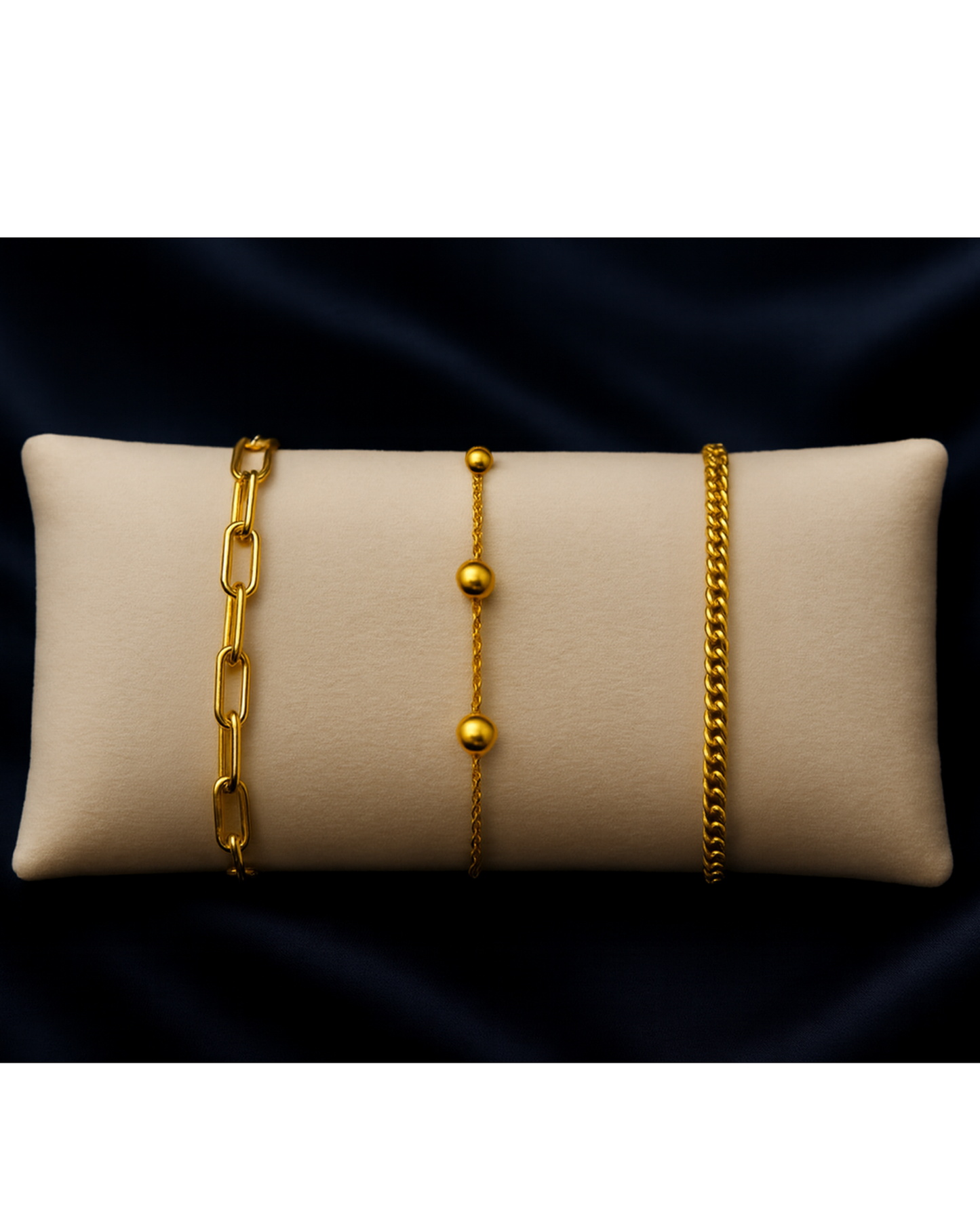 Triple Bracelet Set — Create Your Own Combo 925 Sterling Silver 14 K Gold Plated