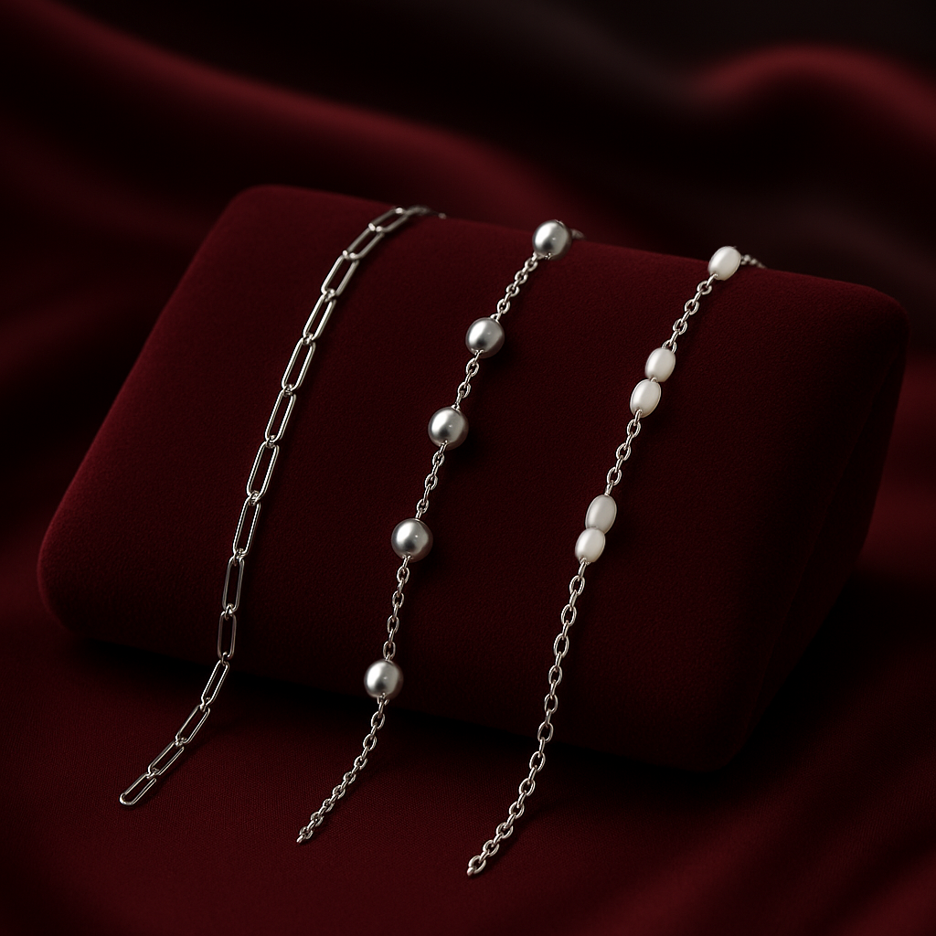 Triple Bracelet Set — Create Your Own Combo 925 Sterling Silver (Silver)