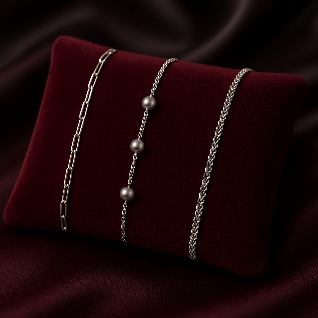Triple Bracelet Set — Create Your Own Combo 925 Sterling Silver (Silver)