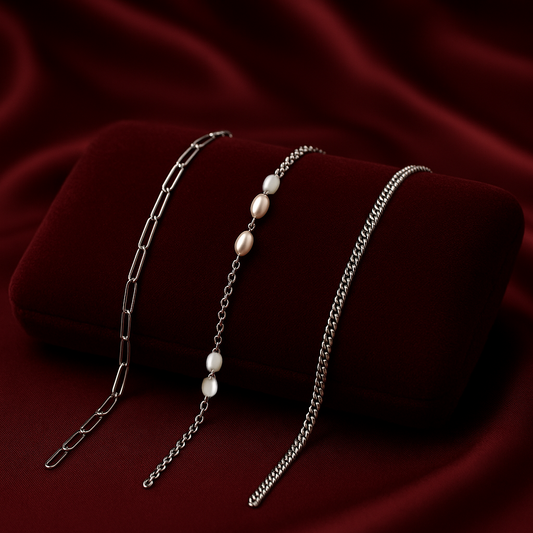 Triple Bracelet Set — Create Your Own Combo 925 Sterling Silver (Silver)