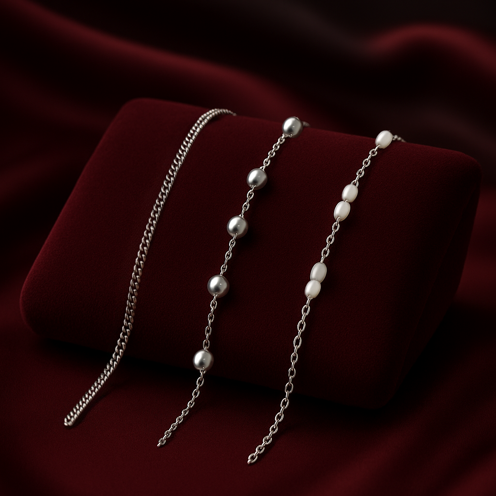 Triple Bracelet Set — Create Your Own Combo 925 Sterling Silver (Silver)